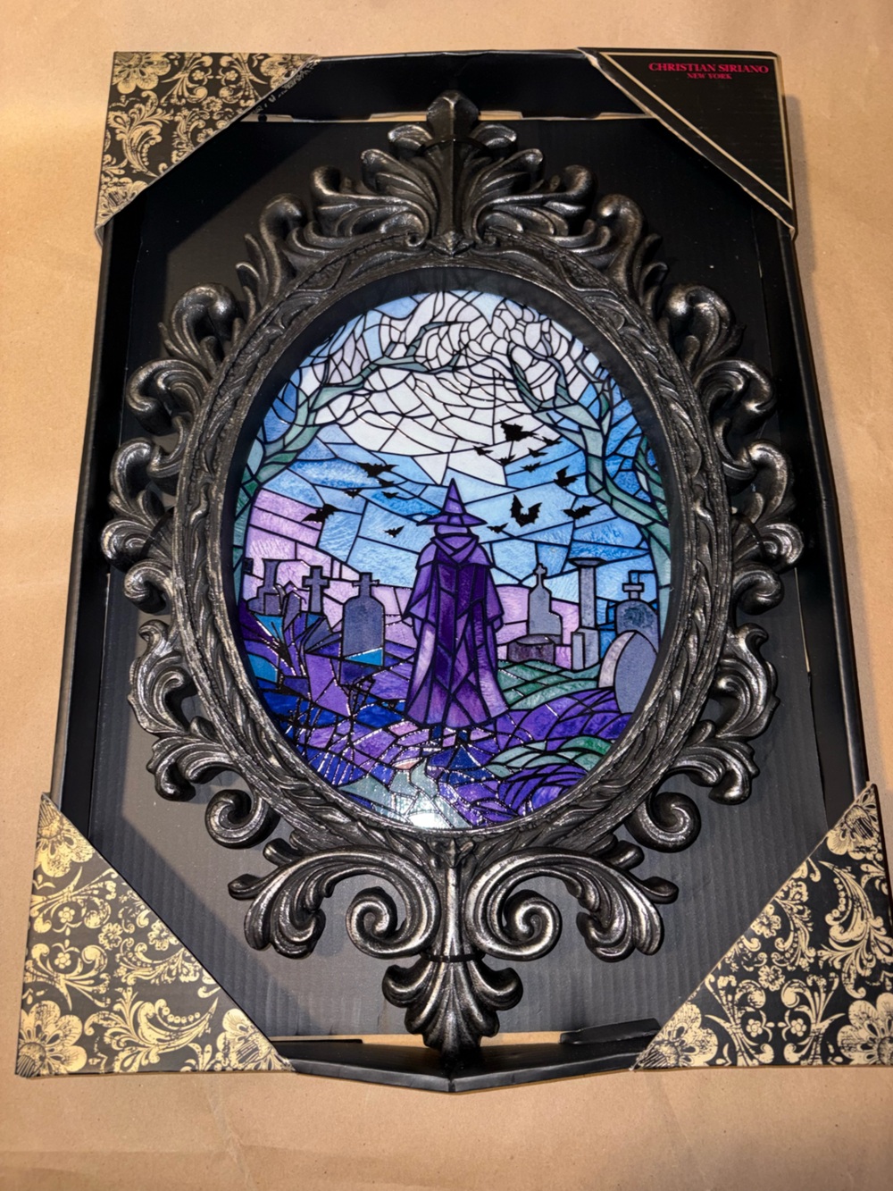 Christian Siriano Halloween Witch Cemetery Stained Glass Art Work